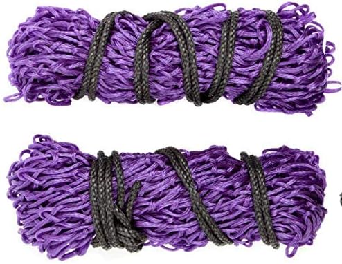 Majestic Ally 2 pcs Ultra Slow Feed 1.5"x1.5" Holes 40” Hay Net for Horses and livestocks (Purple)
