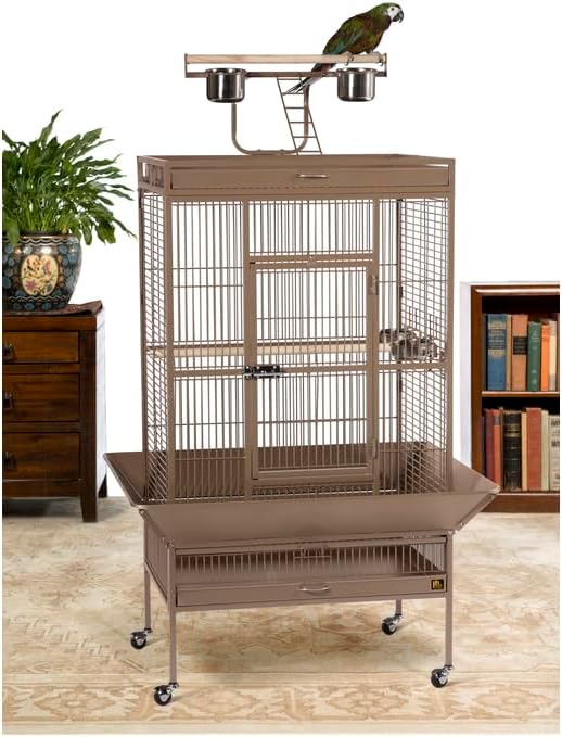 Suburban Sophistication Playtop Bird Home with Spacious Design, Durable Materials, Removable Perches Medium/Coco