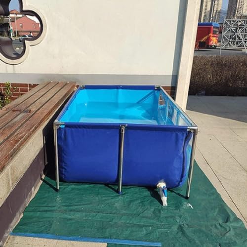 Flexible PVC Fish Breeding Water Tank with Steel Frame, 50x40x30cm Clear Viewing Pool for Aquatic Pets, Easily Assembled Backyard Pond Liner