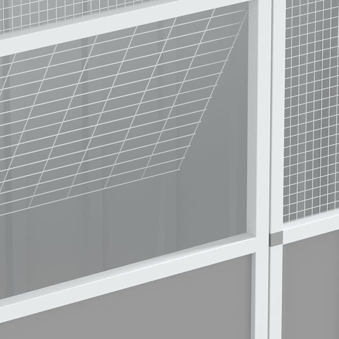 Galvanized Steel Outdoor Aviary, Mesh Fence, Gray, 45.3"x30.7"x78.7" -975