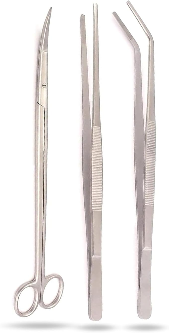Aquarium Kit Tool Accessories Stainless Steel Aquarium Tank Water Plant Tweezers Scissors Tools Set Fish Starter Kits