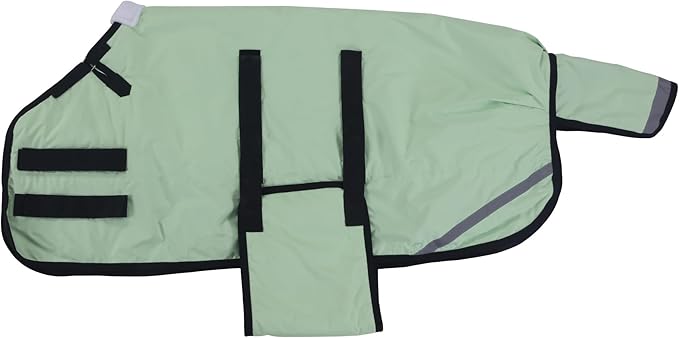 Foal/Mini Horse Size 30"-48" Waterproof & Breathable 300 Denier Winter Turnout Blanket with 150g Polyfill Grassgreen Large