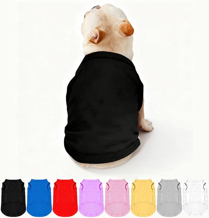 Custom Dog Shirt Pet Clothes Breathable Shirts for Small to Large Dogs Customized Name Logo Photo Puppy Outfits Personalized Sleeveless Vest Pets Apparel All-Black, XL