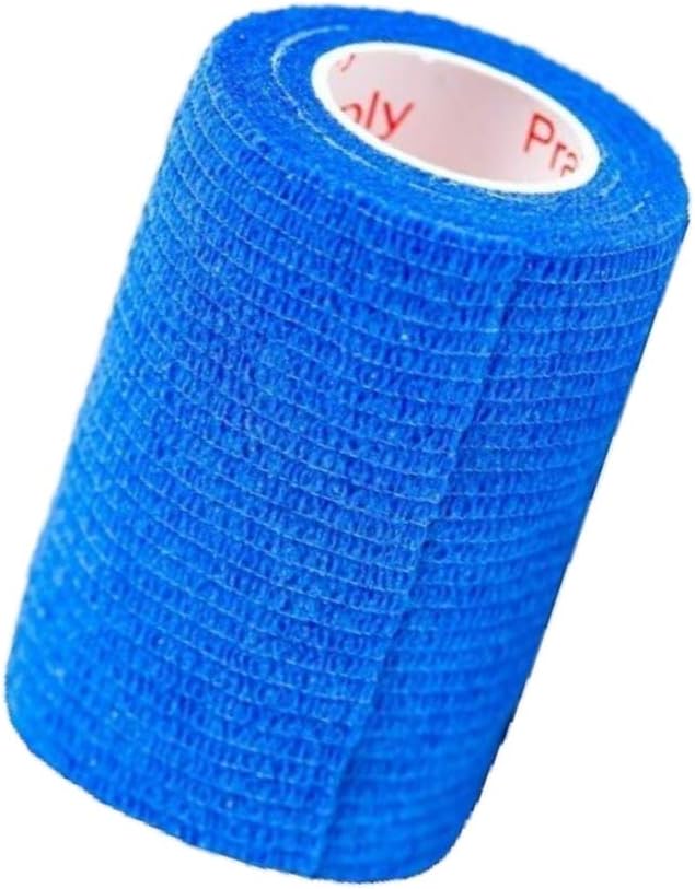 Vet Wrap Tape (Blue) (2 Pack) (3 Inch x 15 feet) Self Adhesive Adherent Adhering Cohesive Flex Self Stick Bandage Grip Roll Dog Cat Pet Horse