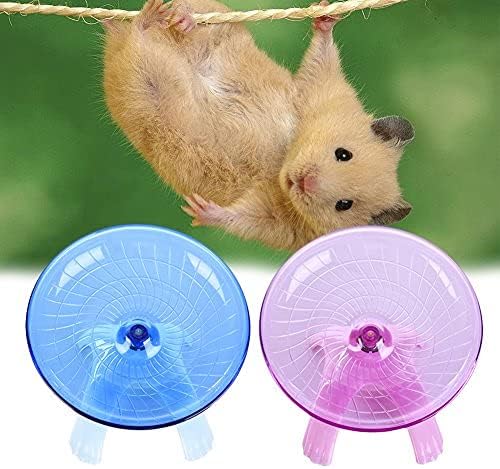 Litewoo Hamster Wheel Flying Saucer Exercise Toys, Silence Quite Spinner, for Gerbil Rat Mouse Mice Dwarf Hamster and Other Small Animal（Blue）