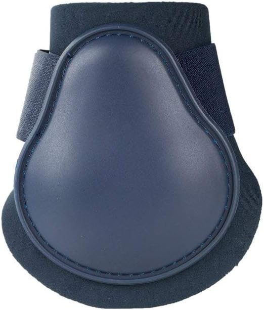 HORZE Chicago Fetlock Rear Boots | Lightweight, Adjustable, Jumping Horse Boots (Pair) - Dark Dark Blue - Cob