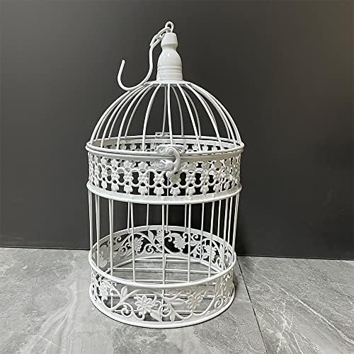 Iron Bird Cage for Wedding Decor and Flower Cage Decor Perfect Props for Hanging Flower Frames Indoor and Outdoor Decoration at Wedding Parties (White)