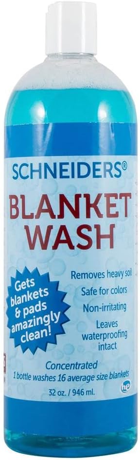 Schneiders Horse Blanket Wash | Transformative Equine Care | Wash in Waterproofing | Horse Blanket Wash Revives & Protects | Eco-Friendly Formula | Size 32 oz