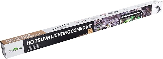 REPTI ZOO T5 HO UVB Lighting Combo Kit, Terrarium Hood Comes with Desert 10.0 UVB T5 Lamp (54W)