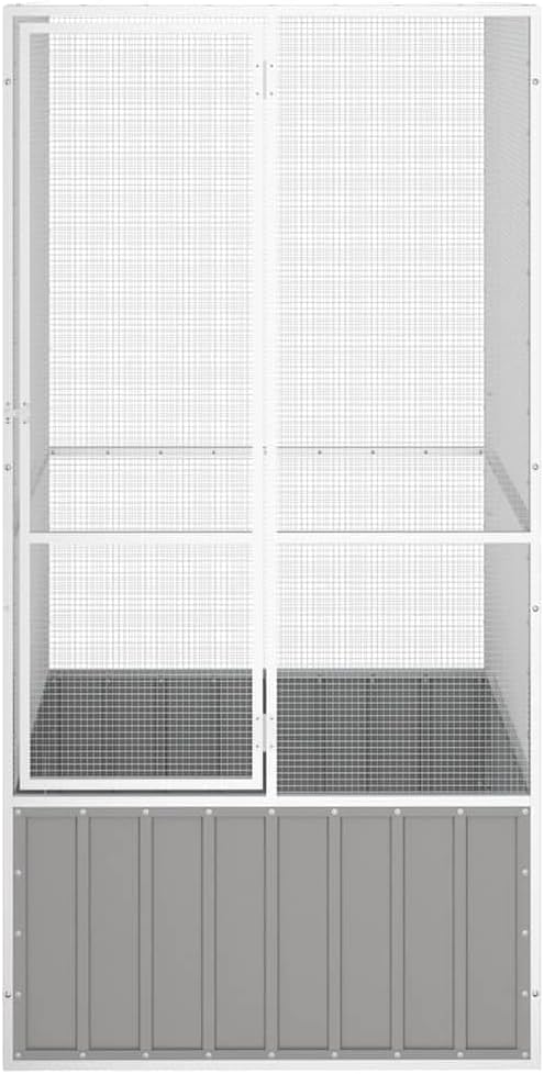 Metal Steel Large Bird Cage for Budgies, Pigeons, Galvanized Steel Birdcage Aviary House, 43.7"x42.1"x83.3", Gray,-571