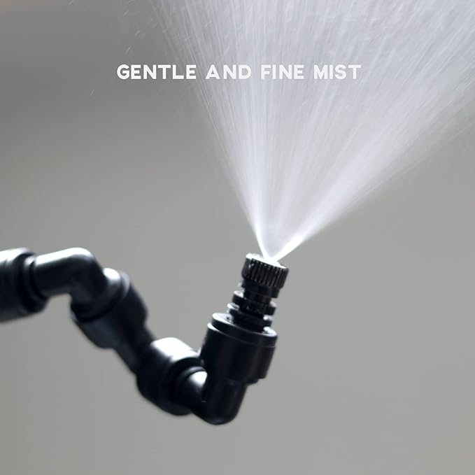 Reptile Mister Nozzles 360 Degree Adjustable Reptile Fogger Mist Sprinkler, Four-Head Black Misting Spray Nozzles for Aquarium Rainforest