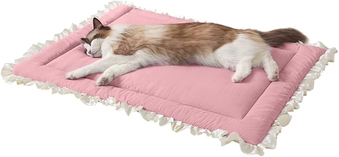 Cat Mat Bed Pet Bed Fashion Design for Puppy Kitten Curled Sleeping Beds for Carrier/Crate Small Dog Cushion Small 15.7" x 23.6" Pink