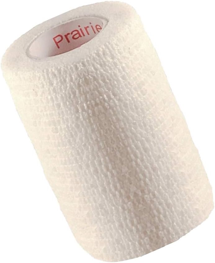 Vet Tape (White) (2 Pack) (3 Inch x 15 feet) Self Adhesive Adherent Adhering Cohesive Flex Self Stick Bandage Grip Roll Dog Cat Pet Horse