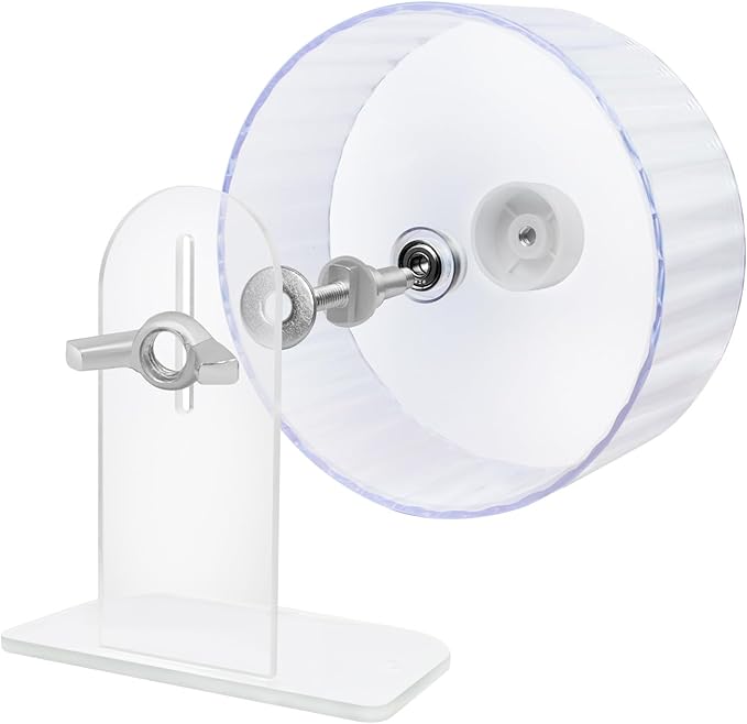 Silent Hamster Wheels - Syrian Hamster Wheel, Hamster Wheel Car, 10.2 Inch Hamster Wheel, Fully Transparent, Height Adjustable, Quiet Wheels for Various Small Animals (Large)