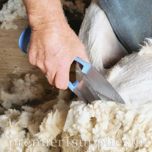 Bent Hand Shear for Wool Sheep & Livestock - 5.5" Blade - Blue
