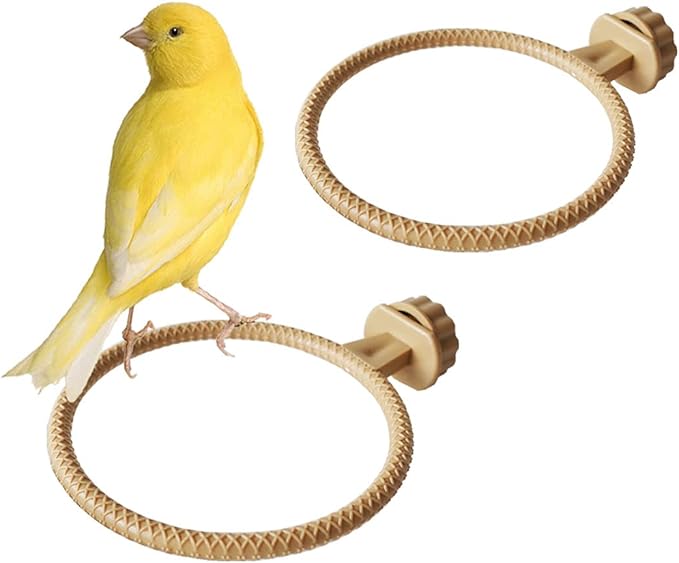 FOIBURELY 2 Ring Plastic Stand Perches Holders Canary Finch Budgie Bird Cage Universal Plastic Stand Perches Holders（4.6 Inches）