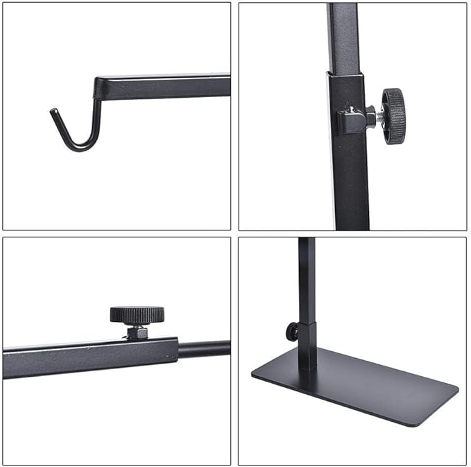 Hamiledyi Adjustable Reptile Lamp Stand 15"-25" Metal Bracket - Heavy-Duty Heat/UVB Light Holder for Reptile Terrariums, Turtle Tanks & Amphibian Habitats