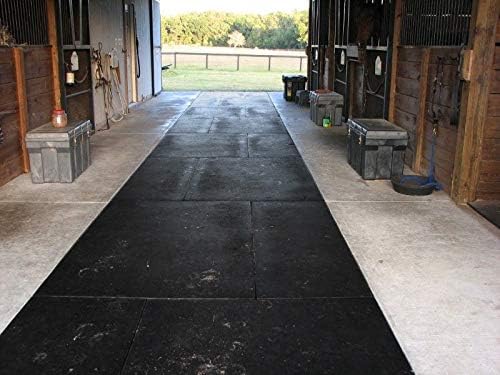 American Floor Mats - Horse/Stable Mats - Heavy Duty Stall Mats - Thick, Durable Rubber Flooring Solid Black 3/8" Thick - 4' x 25' Roll