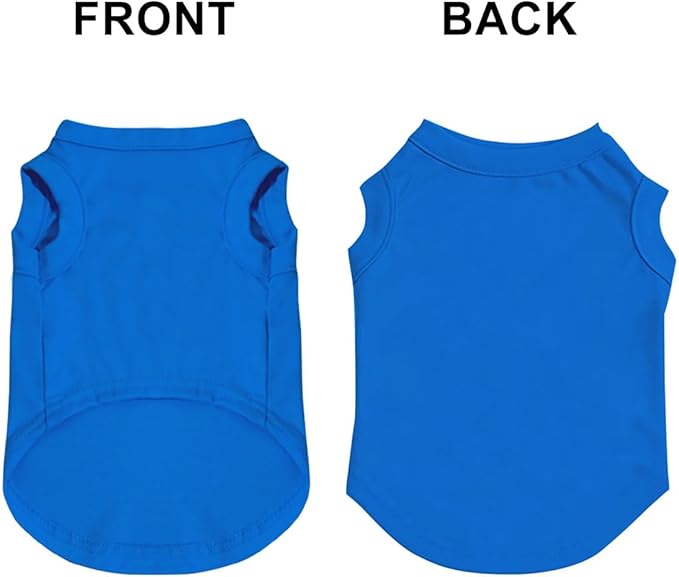 Custom Dog Shirt Pet Clothes Breathable Shirts for Small to Large Dogs Customized Name Logo Photo Puppy Outfits Personalized Sleeveless Vest Pets Apparel Blue, M