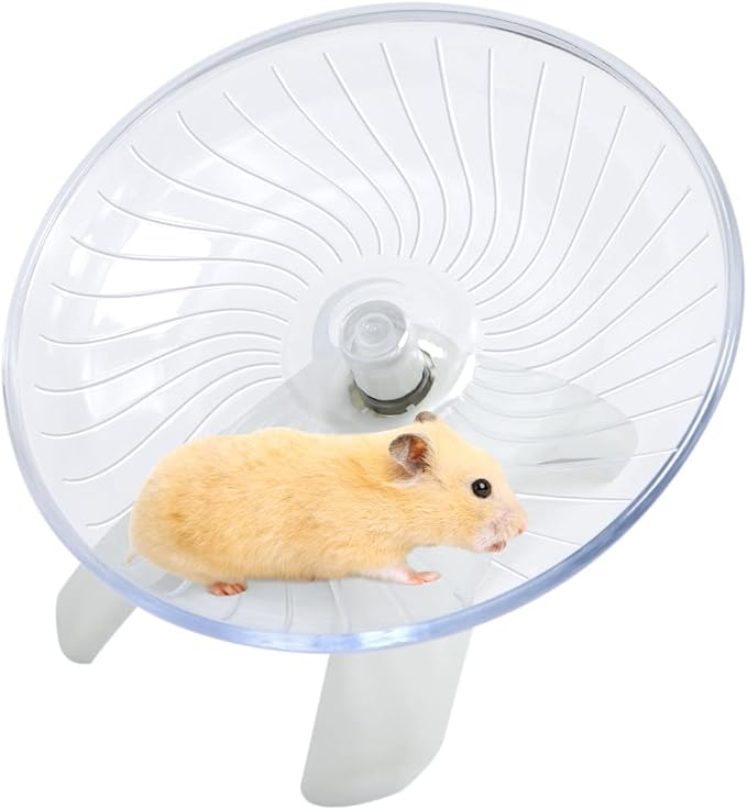 Litewoo Hamster Toys Wheel Exercise Flying Saucer,Silence Run Spinner, for Gerbil Rat Mouse Mice Hamster and Other Small Animal(White)