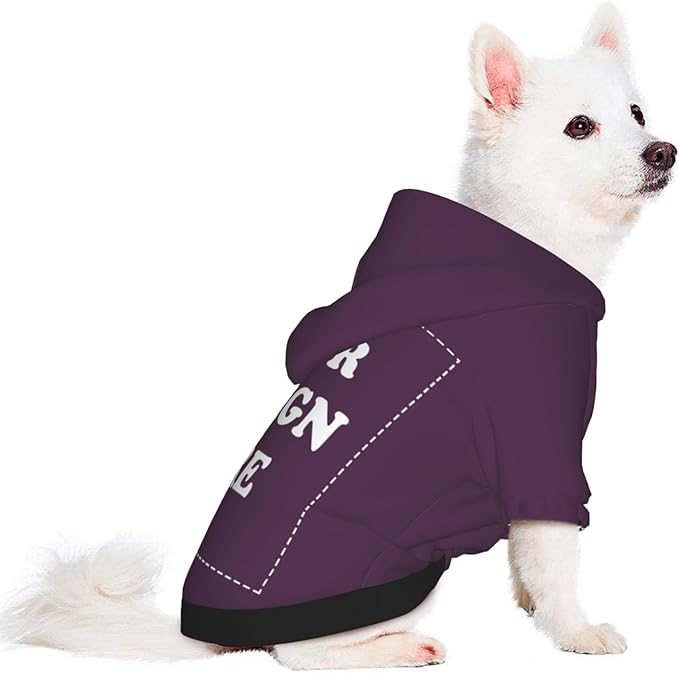 Personalized Chihuahua Dog Hoodie, Custom Pet Warm Sweatshirt Costume with Name Number Photo, Customize ID Clothes for Pupppy Kitten Dogs Cats, PlumPurple, L