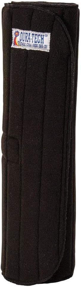 Dura-Tech Secure Fasten Tekno-Dri No Bow Leg Wraps for Horses | Size 14" | Color Black | Secure Hook & Loop Assist Closure | Tekno-Dri Lining | Soft Fleece Outer