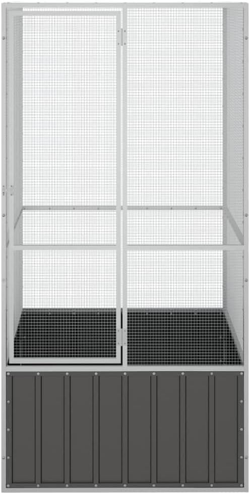 Large Flight King Bird Cage, Steel Bird Cage Flight Cage for Cockatiels African Parakeets Green Cheek Conures Pigeons Parrot, Anthracite 43.7"x42.1"x83.3",-967