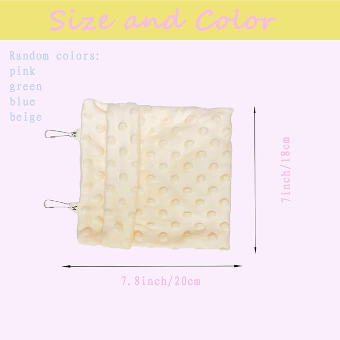 2 Pcs Sugar Glider Bonding Pouch Carrier Bag Sling Small Animal Carry Pouch with Adjustable for Hamster Gerbil Gliders Ferret Hedgehog Small Pets(Random Colors)