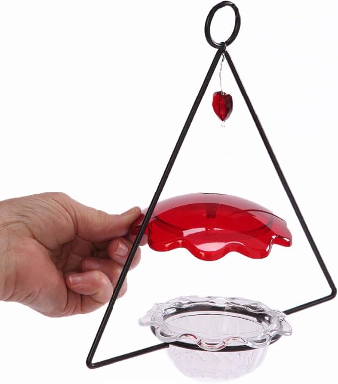 Birds Choice HSF Hummingbird Feeder, Swing Hanging Heart Bird Feeder, 3 Ounces, Red