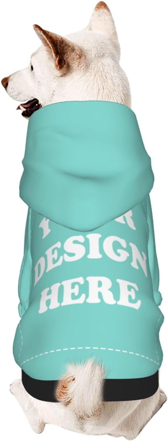 Dog Costume, Custom Dog Hoodie, Dog Name Costume Holiday Pet Pajamas Outfit, Personalized Pet Coat Costumes for Small Medium Large Dogs and Cats for Winter, Turquoise, S