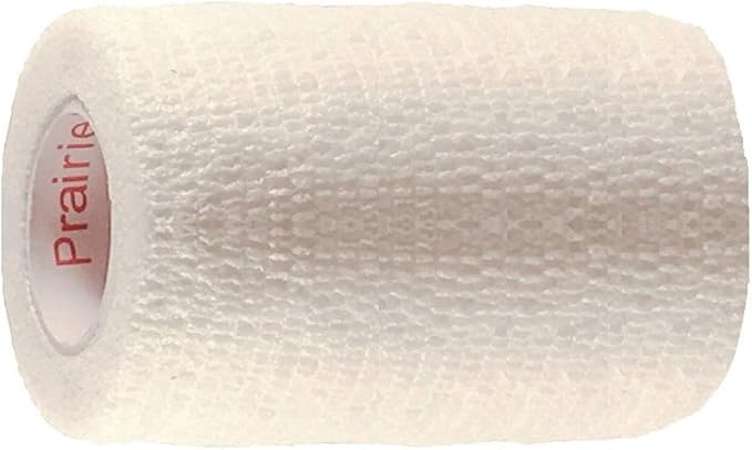 3 Inch Vet Wrap Tape Bulk (White) (Pack of 12) Self Adhesive Adherent Adhering Flex Bandage Grip Roll for Dog Cat Pet Horse