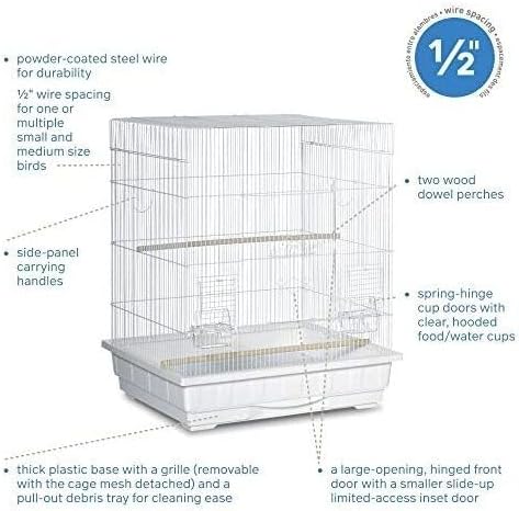Maykoosh Square Bird Cage - Spacious & Durable Habitat for Parakeets & Canaries