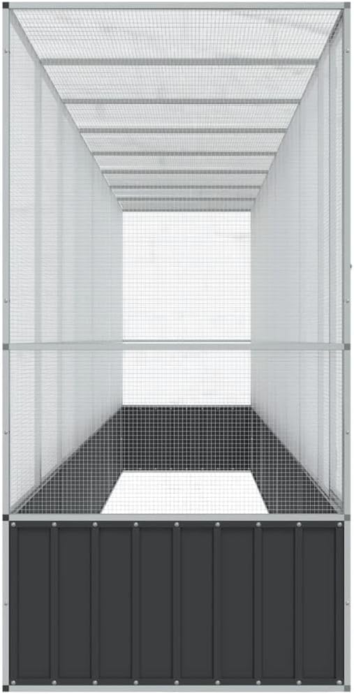 Steel Aviary with Extension, Large Bird Cage with Lockable Door, Aviary Spacious and Versatile Cage Ideal for Parakeets, Parrots, Lovebirds, Cockatiels, Pigeons, 328.5"x42.1"x83.5",-278