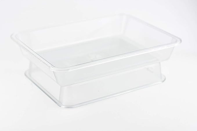 OMEM Reptile Drinking Tray - Large Water Dish Plastics Plate for Turtles, Small Reptiles, Ball Pythons, Lizards, and Snake Cages Bowl (L=32x25x5.5cm, White)