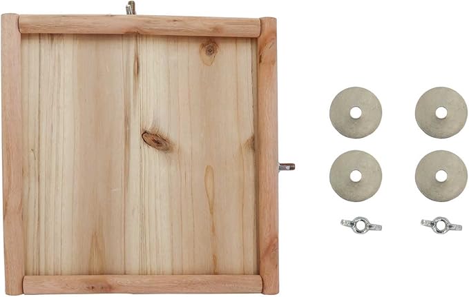Natural Wooden Parrot Bird Perch Stand, Parakeets Paw Grinding Standing Pole, Cage Accessories for Small Animals Rat Hamster Budgies Lovebirds Cockatiels