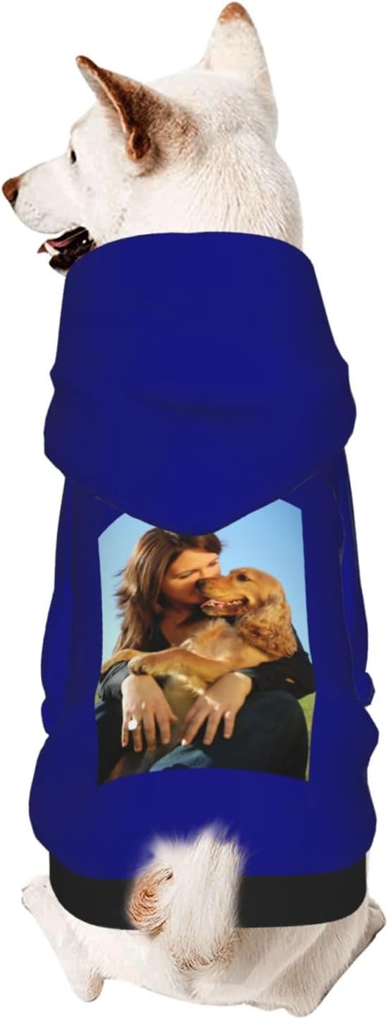 Custom Dog Hoodie with Your Design Soft & Warm Personalized Picture Logo Text Name Dog Clothes for Puppy Sweatshirt Hooded for Small Medium Large Dogs Girl/Boy Cats Pets Deepblue