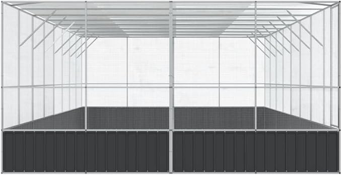 Outdoor Aviary Bird Cage, Galvanized Steel Outside Ample Activity Space Birdcage, 327.6"x163"x83.5", -277