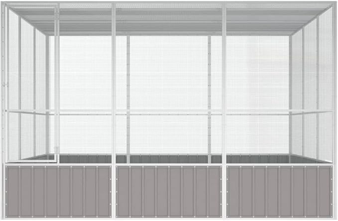 Tidyard Large Galvanized Steel Bird Cage, Spacious Rectangular Design for Outdoor Use, Ideal for Budgies and Parrots
