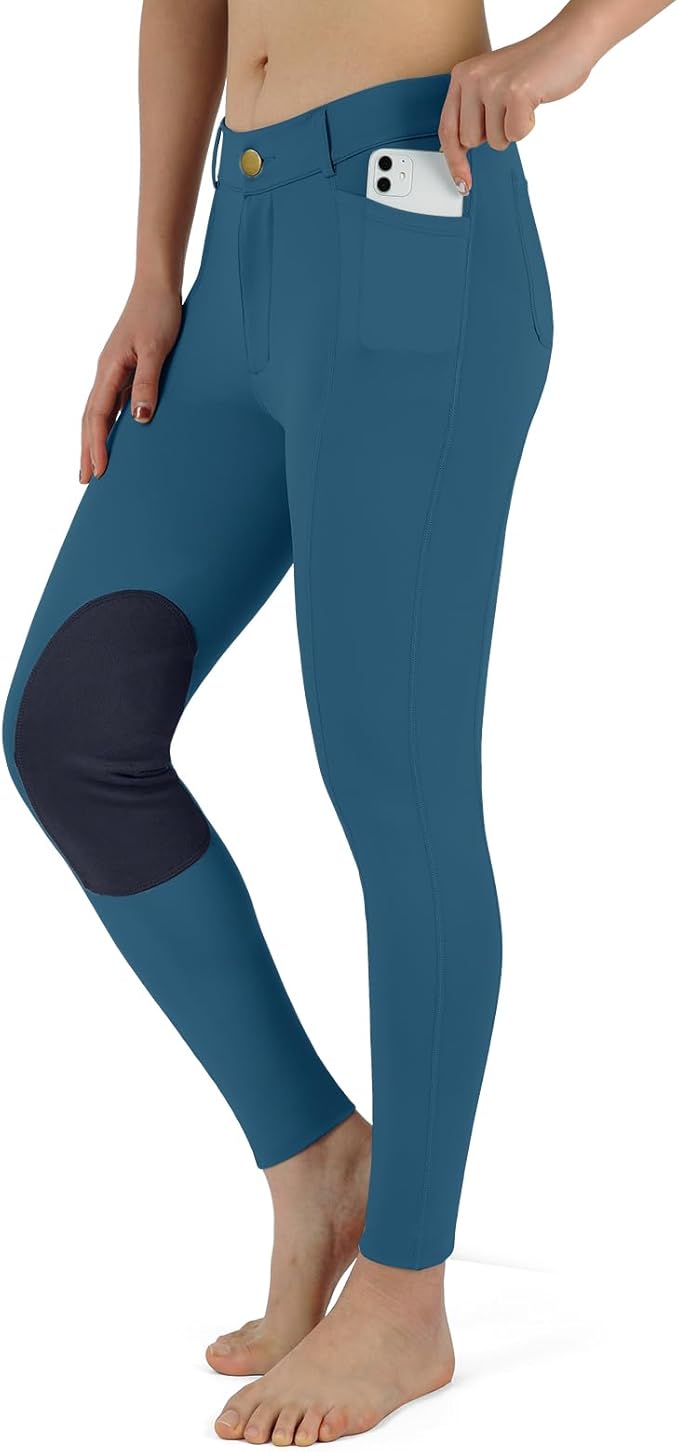 beroy Horse Riding -Pants Women Equestrian-Breeches - Ladies Training Horseback Riding Tights Full Seat Silicone Pockets