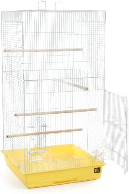 Neo-Classical Nostalgia Tall Cage with Elegant Design, Spacious Interior, Durable Construction, and Vertical Layout Yellow