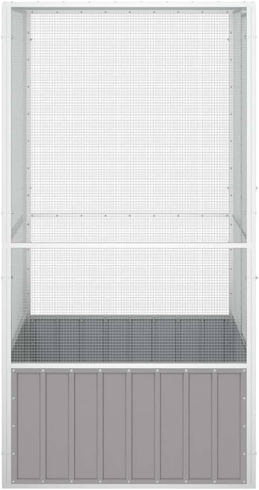 Metal Steel Large Bird Cage for Budgies, Pigeons, Galvanized Steel Birdcage Aviary House, 43.7"x42.1"x83.3", Gray,-571