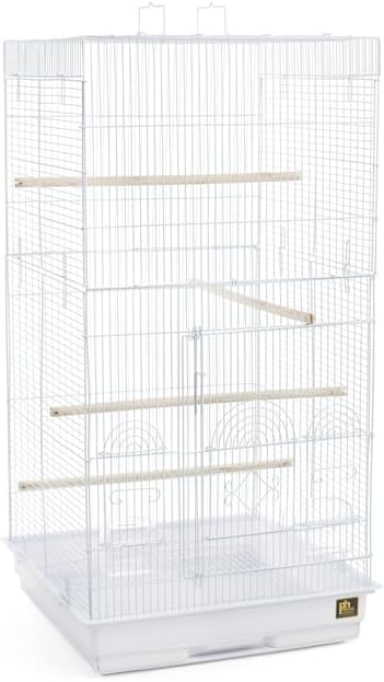 Neo-Classical Nostalgia Tall Cage with Elegant Design, Spacious Interior, Durable Construction, and Vertical Layout White