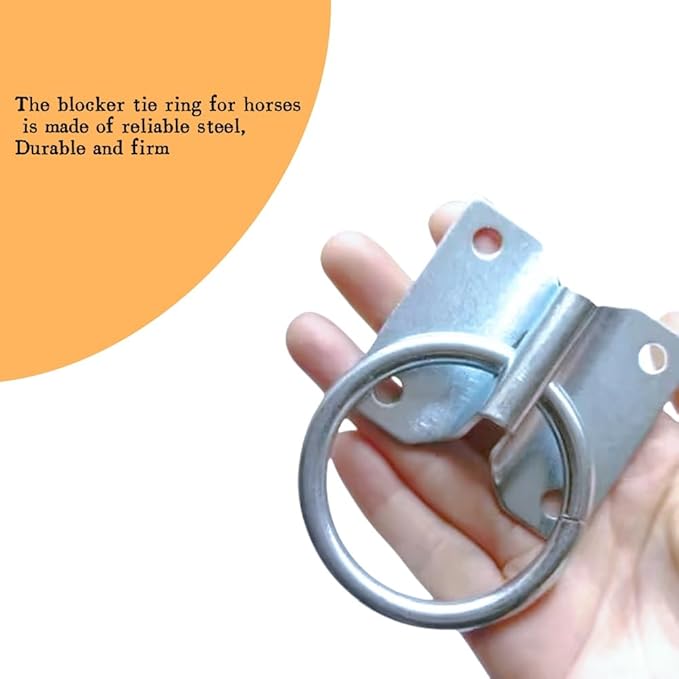 4PCS Cross Tie Ring for Horse, Zinc Plated Wall Mount Horse Tie Ring 2 inch Tie Ring Plate, with Screws