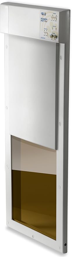Genuine Power Pet Fully Automatic Pet Door from High Tech Pet Brand. Pet Collar Operated, 4 Way Access, Directional Sensing, Dead Bolt Lock, Air Tight, Quick, Quiet Operation, USA Customer Service