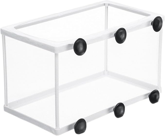 SagaSave Fish Breeder Box, Plastic Frame Hatching Box Separation Net Breeding Box with Suction Cup for Aquarium (Large Size)