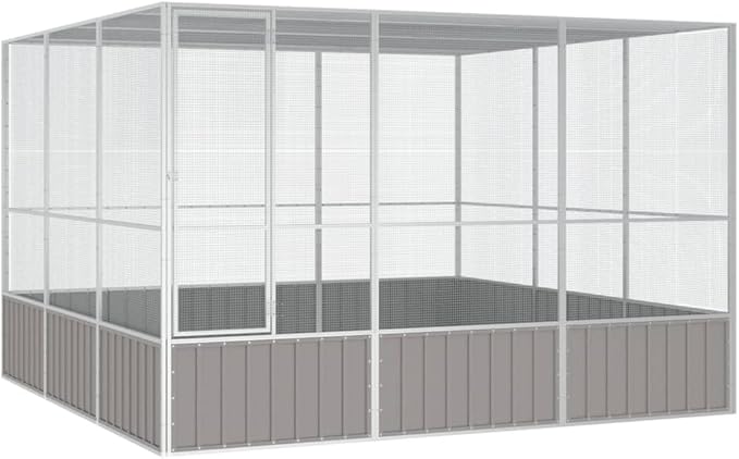 Tidyard Large Galvanized Steel Bird Cage, Spacious Rectangular Design for Outdoor Use, Ideal for Budgies and Parrots