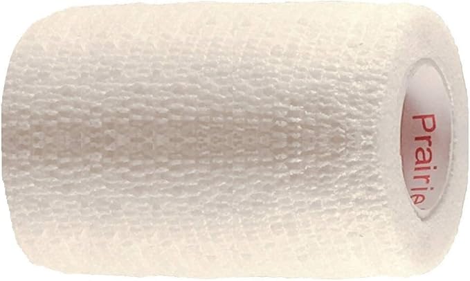 3 Inch Vet Wrap Tape Bulk (White) (Pack of 12) Self Adhesive Adherent Adhering Flex Bandage Grip Roll for Dog Cat Pet Horse