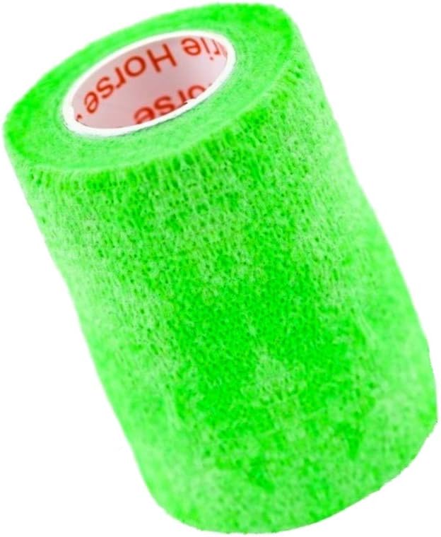 Vet Wrap Tape (Neon Green) (2 Pack) (3 Inch x 15 feet) Self Adhesive Adherent Adhering Cohesive Flex Self Stick Bandage Grip Roll Dog Cat Pet Horse