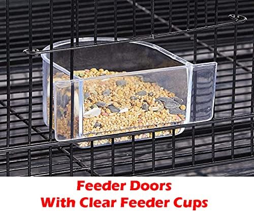 Lot of Breeding Bird Flight Cages for Canary Parakeet Aviaries Budgies Lovebird Finch (Large 30" Black Divider)