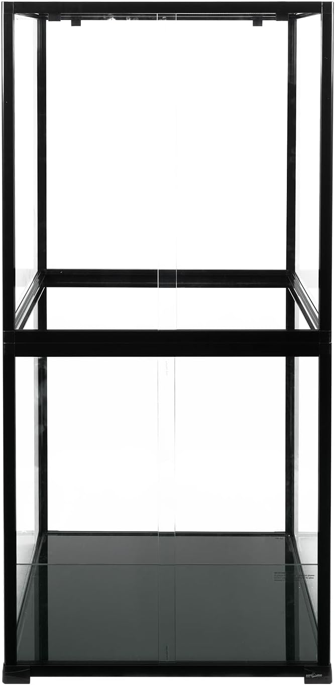 REPTIZOO 120 Gallon Tall Reptile Terrarium 24" x 24" x 48" Large Tempered Glass Reptile Tank, Front Opening Chameleon Cage with Top Screen Ventilation(Knock-Down)